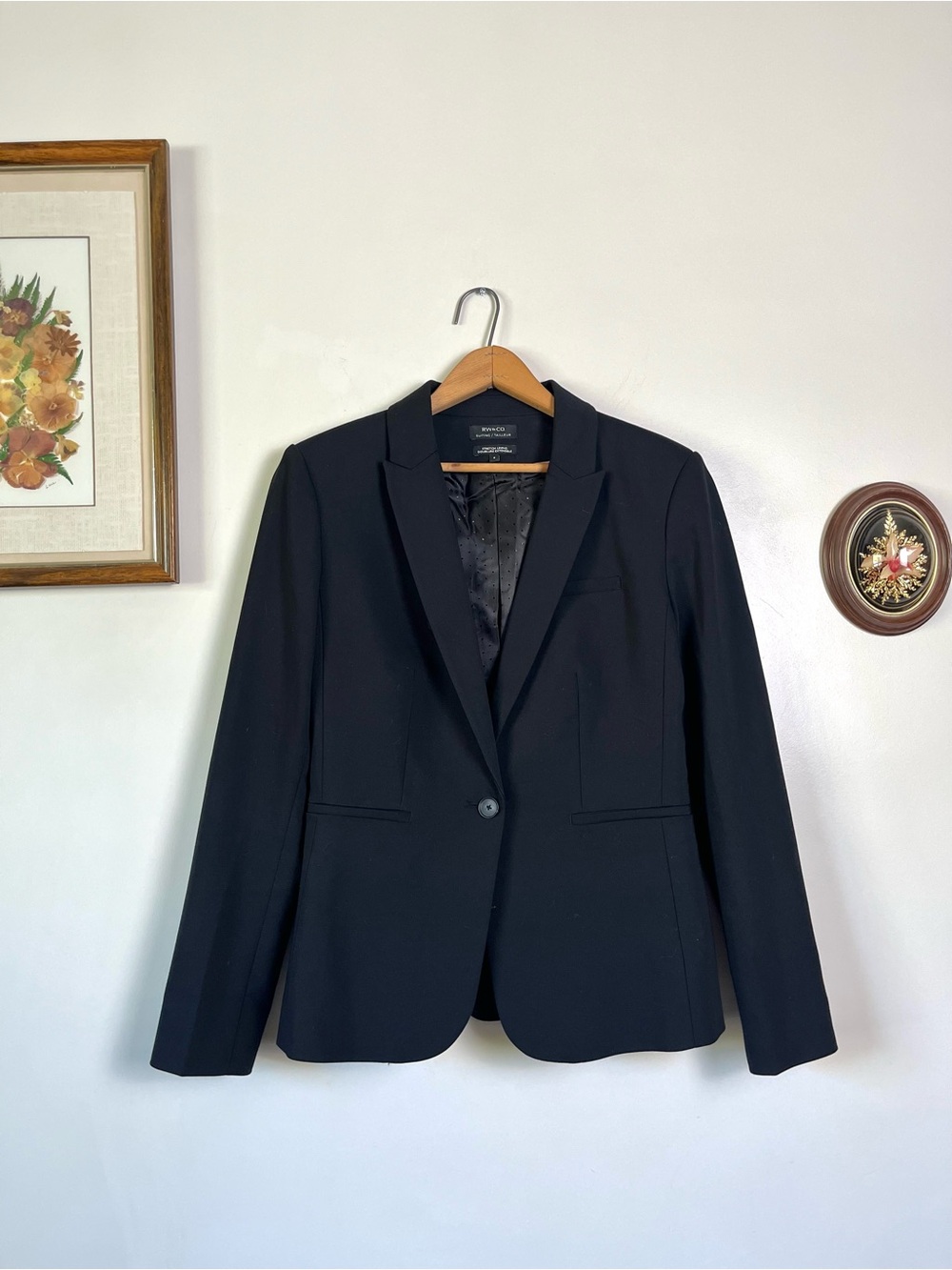 RW&Co Stretch Lining Black Suit Jacket Blazer